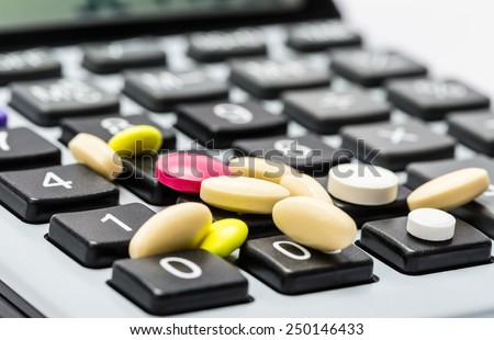 Symbolic photo for costs in medicine and pharmaceutical industry.