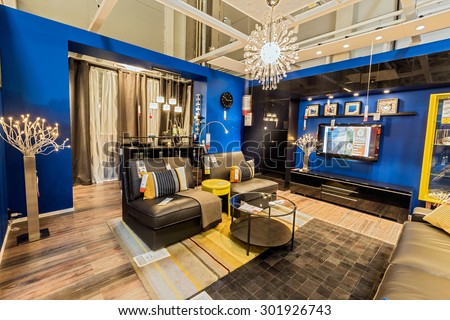 SAMARA, RUSSIA - JULY 20, 2015: A sample of the interior in IKEA store, Samara. IKEA was founded in of Sweden in 1943, IKEA to have large chain stores around the world