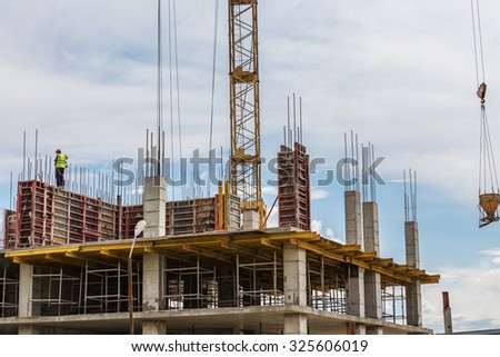 Modern construction, silhouette