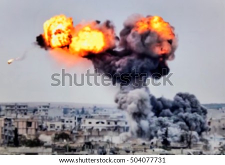 Abstract, blur, bokeh background, defocusing - image for the background. The war in the Near East, combat actions