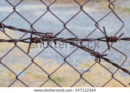 secret area have iron net and barbed wire around