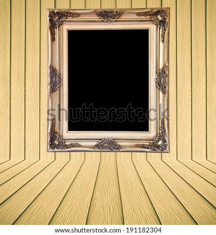 Frame picture on Yellow Wood texture background