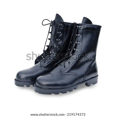 The New Black Leather Army Boots