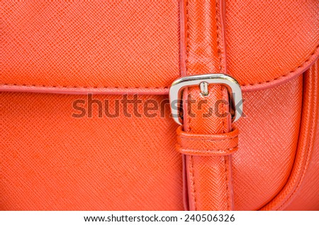 Leather Bag orange color Close Up