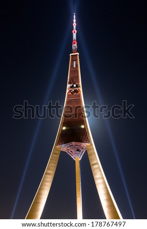TV tower in dark