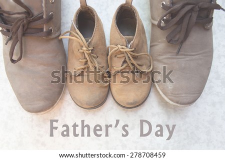 Parent and child shoes vintage with texture