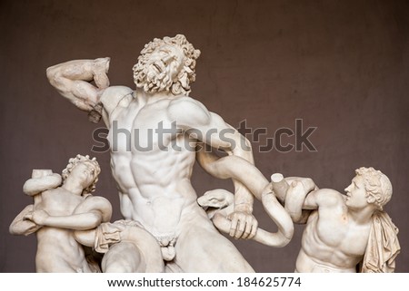 Rome, Italy - September 1, 2009 : Roman statue of Laocoon and his sons in Vatican.