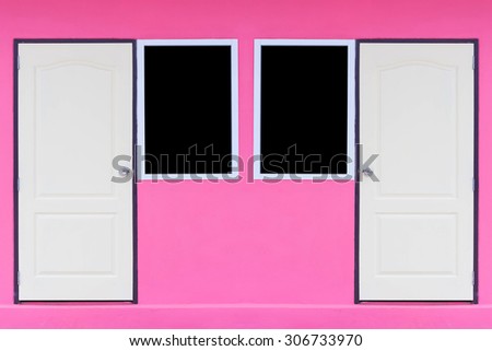 doors and windows on pinks wall