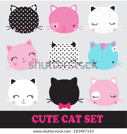 Set of cute cats Set of cute cats