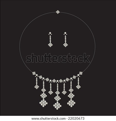 luxury diamond necklace set with earrings- jewellery