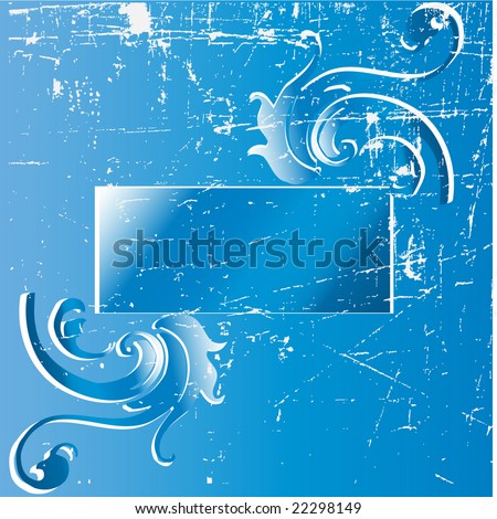  tribal swirl design in grunge background with banner for your text