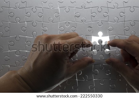 puzzle piece coming down into it's place