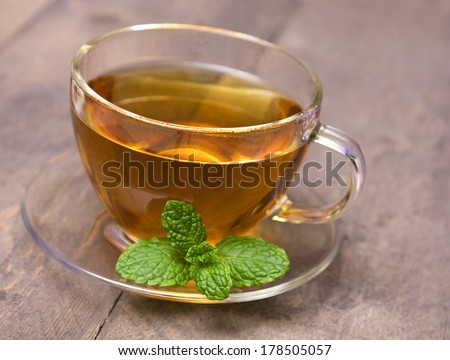 Peppermint tea on a table