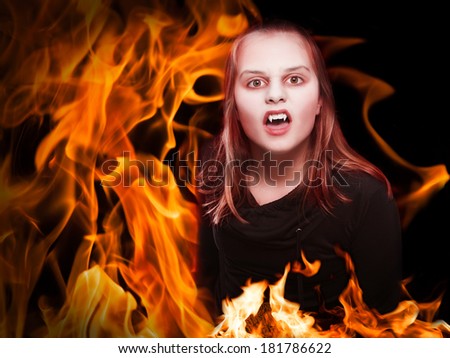 Vampire in flames