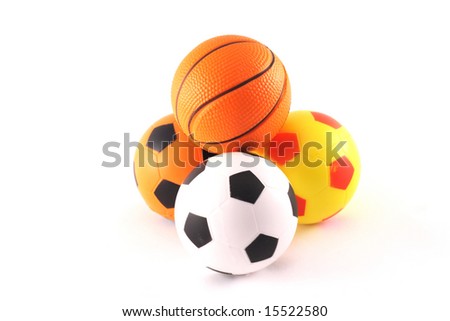 stock photo : football basketball ball white background