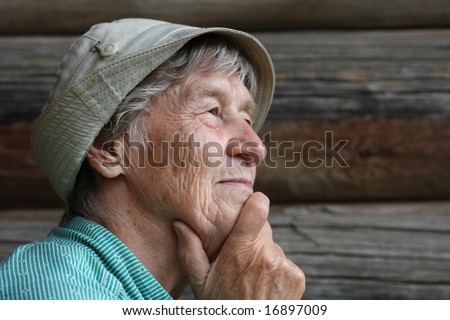 portrait old elderly thinking women