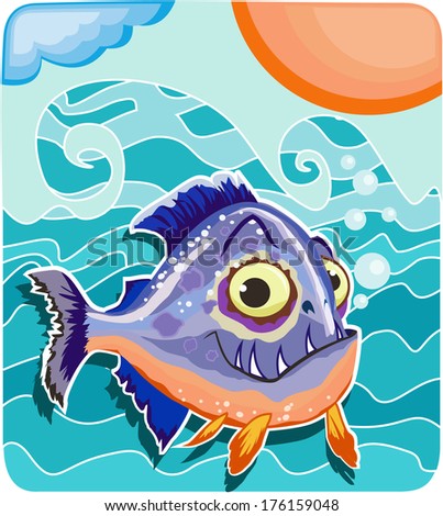 angry fish piranha