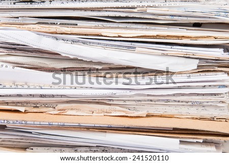 Background Close Up Chaotic Old File Stack