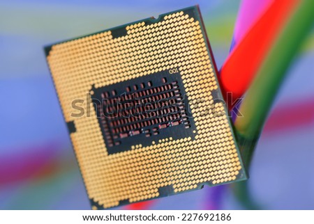 Computer processor with pins closeup