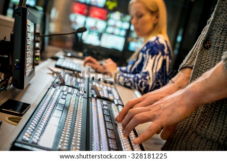 The operator controls the remote recording process news program
