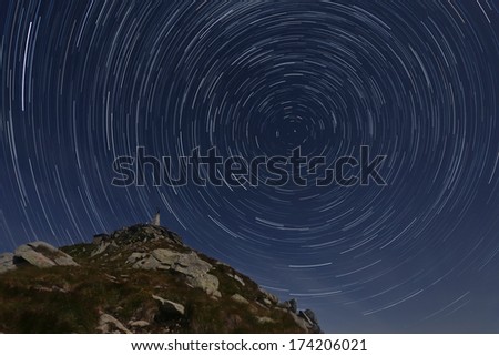Mountain star trails