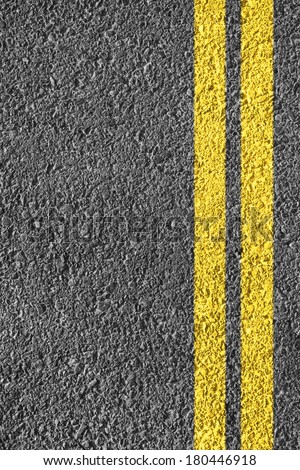Double Yellow Line On The Road