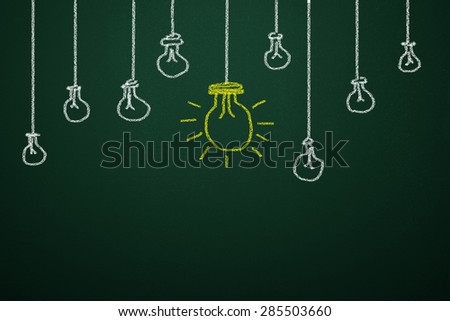 Drawing light bulbs on the blackboard