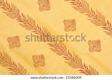 Floral pattern on silk fabric as a background