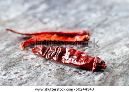 Macro of a dried red chilly used in Indian cooking
