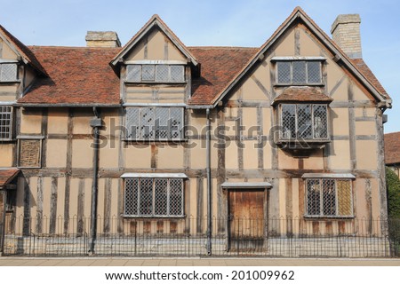William Shakespeare\'s Birthplace on Henley Street in Stratford upon Avon, Warwickshire, England, UK