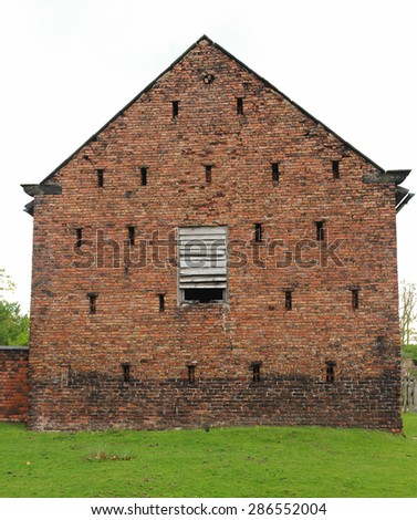 Old Brick Barn in the Grounds at Dunham Massey, Cheshire, England, UK