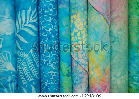 Fabric bolts - Blue batik prints
