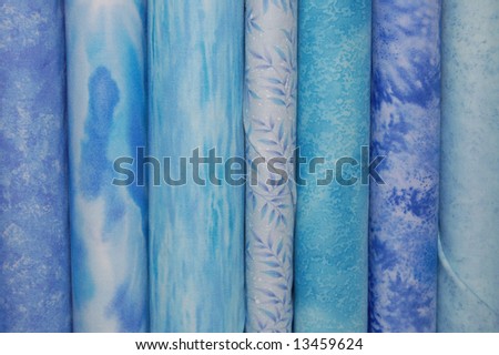 Fabric bolts - blue prints