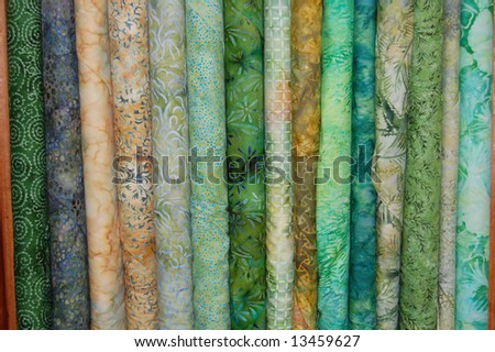 Fabric bolts - green batik prints