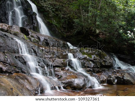 Laurel Falls is one of the many popular waterfalls to hike to in the Great Smoky Mountain National Park