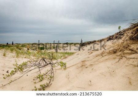 Sand dunes that are a part of the Sleeping Bear Dunes National Lakeshore in Michigan.