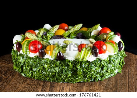 Salty cake with vegetables