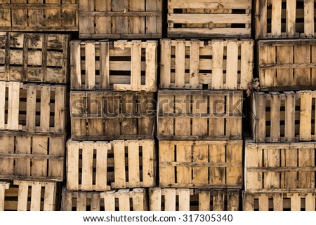 Stack of wooden crates
