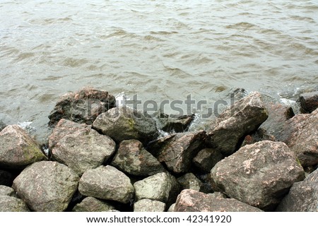 Landscape with stones and water