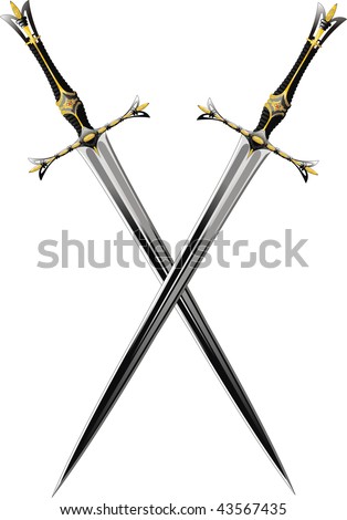 II got really bored so I made a charrie hope you like her Stock-vector-two-crossed-sword-ornate-steel-swords-43567435
