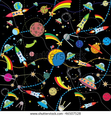 Space Backgrounds on Similar Black Space Background With Rockets And Planets Stock Vector