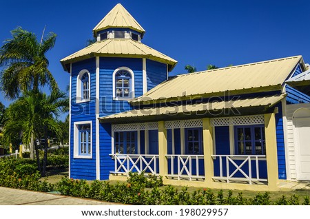 Wooden colored houses, Caribbean Islands