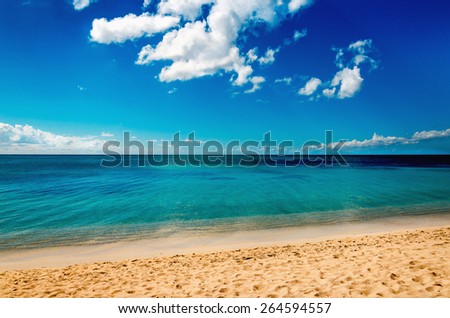 Beautiful view of the endless sea and a beautiful sandy beach