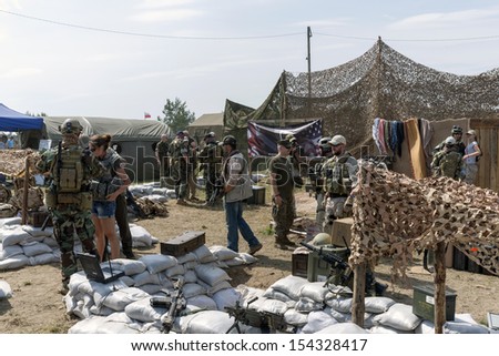 BORNE SULIMOWO, POLAND - AUGUST 16: Military enthusiasts present at \