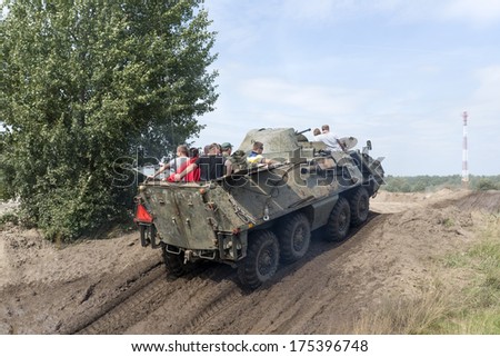 BORNE SULINOWO, POLAND - AUGUST 16: Driving on a military range during 