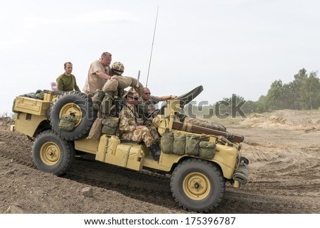 BORNE SULINOWO, POLAND - AUGUST 16: Driving on a military range during \