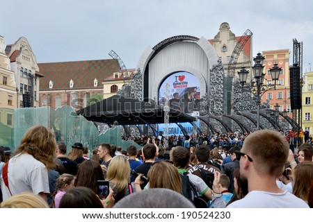 WROCLAW - MAY 1:  The fans of guitar music will gather together to play  Hey Joe  at the 