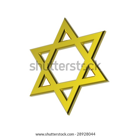 gold star of david. symbol - star of david