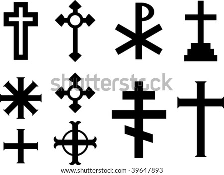 stock vector Vector crosses religious symbols