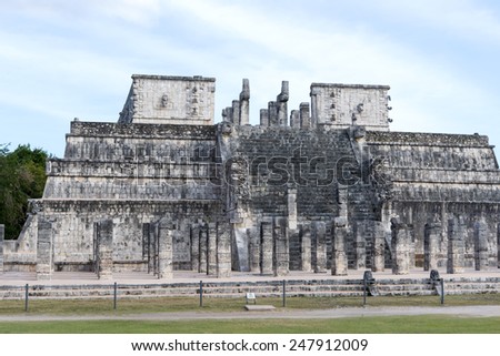 A view of part of the archaeological complex Chichen Itza, one of the most visited sites in Mexico. It is one of new 7 wonders in the world.